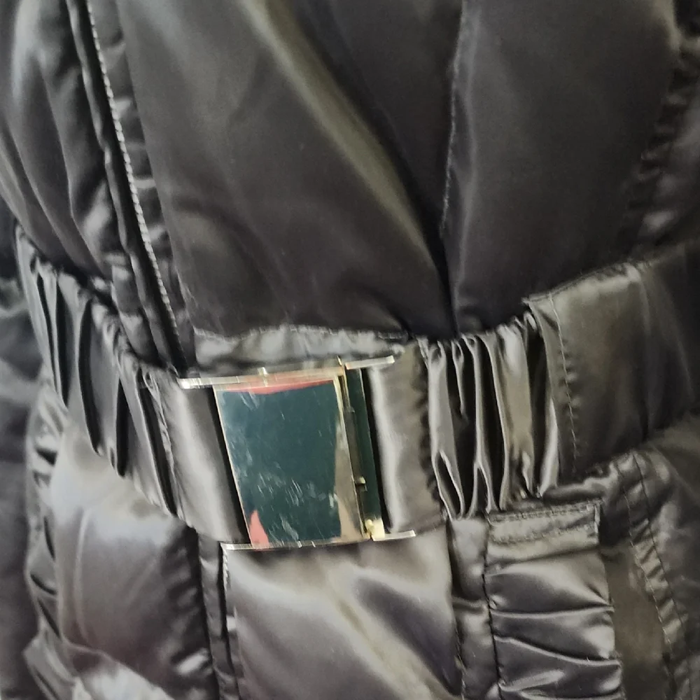Laundry By Shelli Segal Dark Puffer Jacket with Faux Fur Trim - Picture 5 of 14